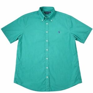 Polo Ralph Lauren Men’s XL Featherweight Twill Short Sleeve Button Up Green
